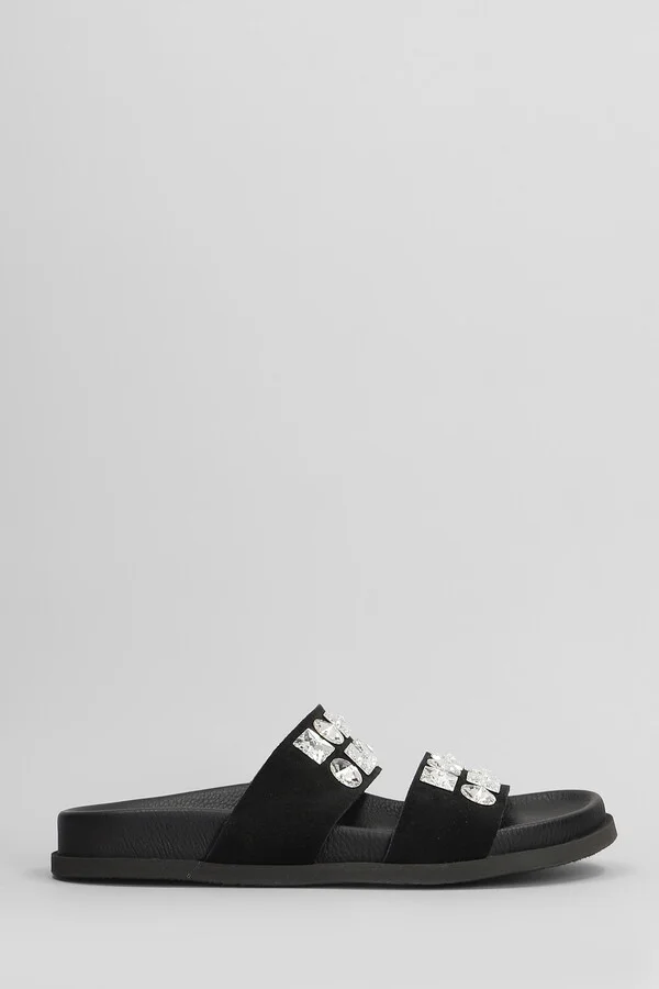 Dilys Flats In Black Suede