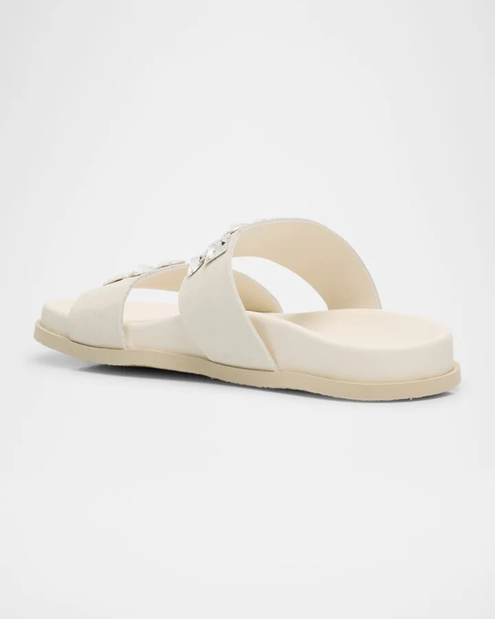 Dilys Two-Band Embellished Suede Sandals - Image 6