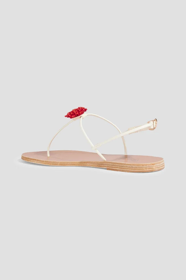 Dimitra Coral embellished leather sandals - Image 3