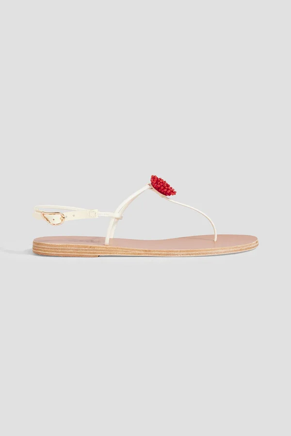 Dimitra Coral embellished leather sandals