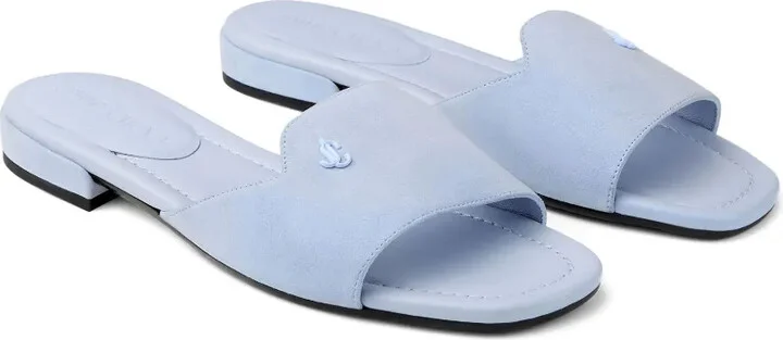 Dina logo-embellished suede flat sandals - Image 2