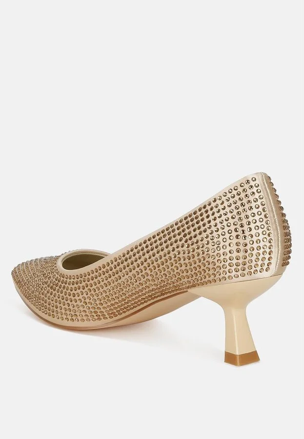 Dinah Rhinestones Embellished Kitten Heel Pumps - Image 2