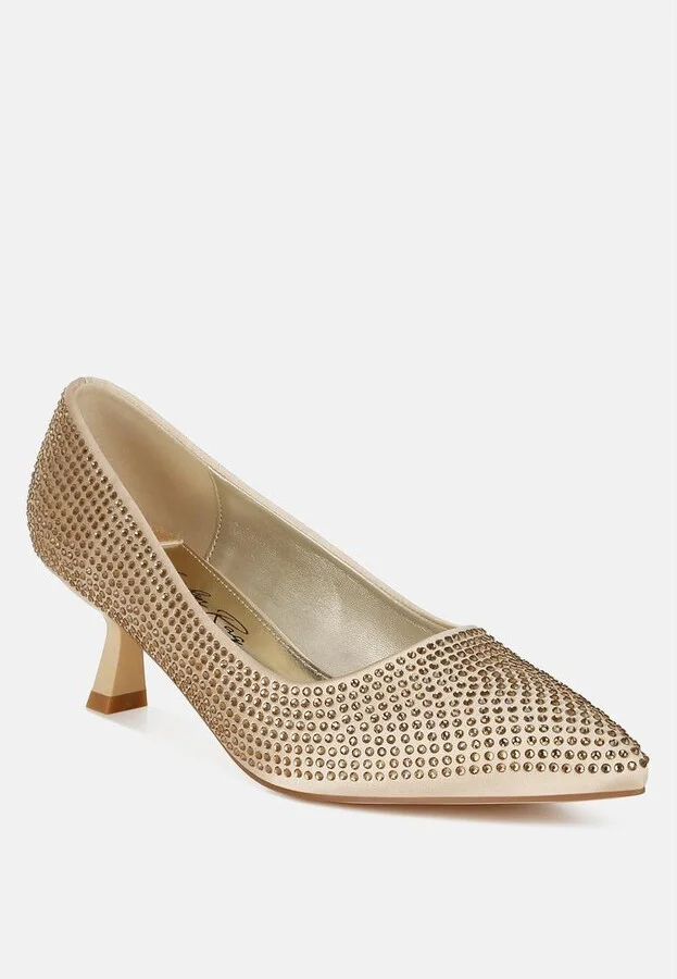 Dinah Rhinestones Embellished Kitten Heel Pumps - Image 3