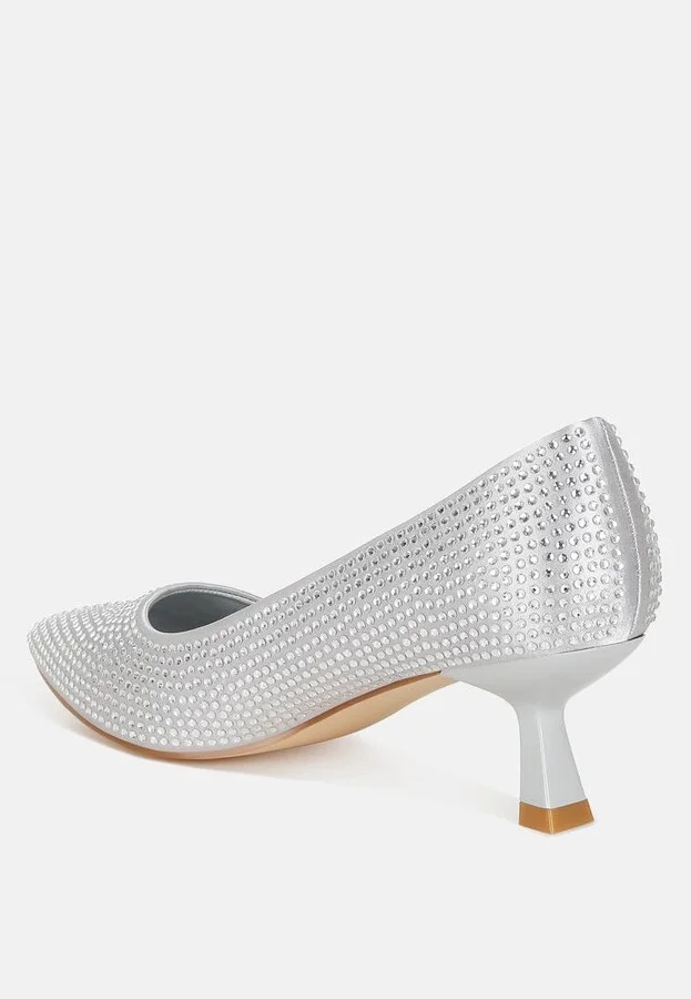 Dinah Rhinestones Embellished Kitten Heel Pumps - Image 4