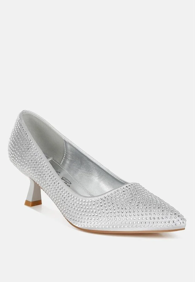 Dinah Rhinestones Embellished Kitten Heel Pumps - Image 5