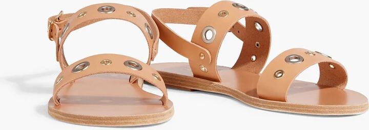 Dinami eyelet-embellished leather slingback sandals - Image 2
