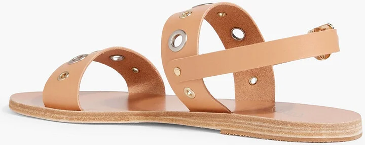 Dinami eyelet-embellished leather slingback sandals - Image 3