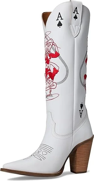 Dingo Ace Of Spades Cowboy Women's Boots White : 8.5 B - Medium, Leather - Image 5