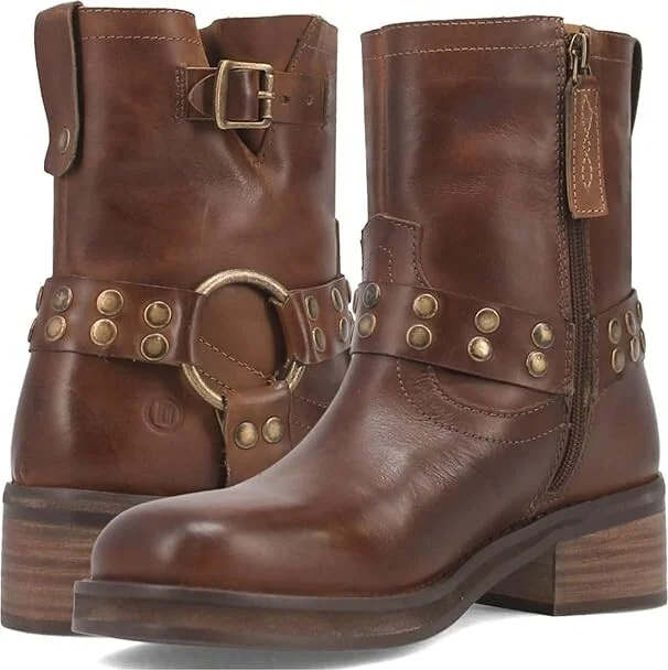 Dingo Anarchy Leather Bootie Women's Boots Brown : 6 B - Medium