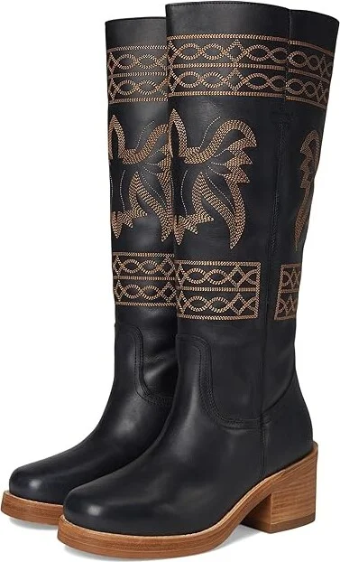 Dingo Avalon Cowboy Women's Boots Black : 8 B - Medium, Leather