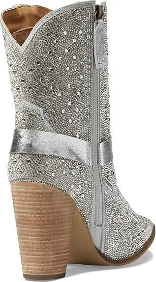 Dingo Crown Jewel Leather Bootie Women's Shoes Silver : 6 B - Medium - Image 4