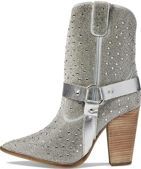 Dingo Crown Jewel Leather Bootie Women's Shoes Silver : 6 B - Medium - Image 5
