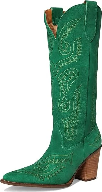 Dingo Evita Cowboy Women's Boots Green : 8.5 B - Medium, Leather/Suede - Image 5
