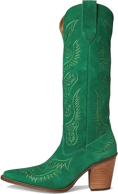 Dingo Evita Cowboy Women's Boots Green : 8.5 B - Medium, Leather/Suede - Image 6