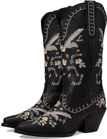 Dingo Full Bloom Women's Shoes Black : 8 B - Medium, Leather