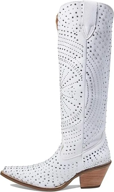 Dingo Honkytonk Honey Women's Boots White : 6 B - Medium, Canvas - Image 5