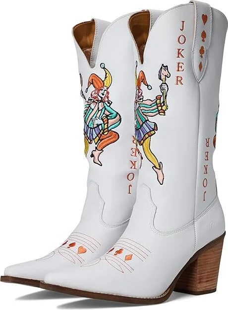 Dingo Joker Cowboy Women's Boots White : 7 B - Medium, Leather