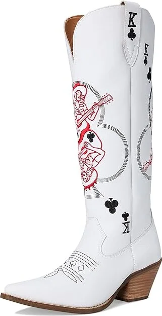 Dingo King Of Clubs Cowboy Women's Boots White : 9.5 B - Medium, Leather - Image 5