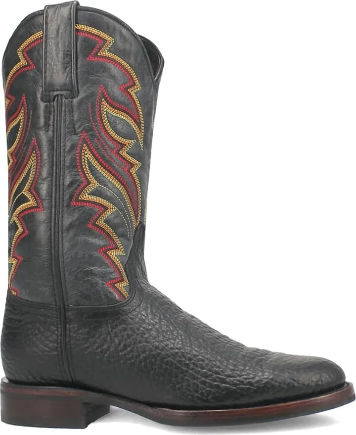 Dingo Mens Young Gun Embroidered Round Toe Casual Boots Mid Calf - Black - Size 13 W