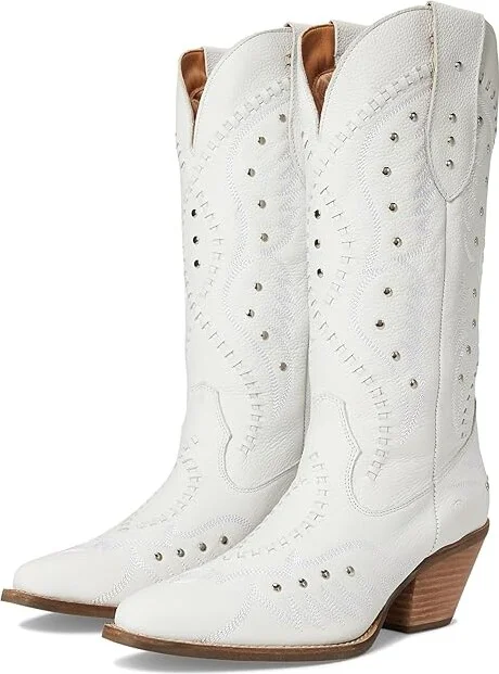 Dingo Pretty 'n Pink Cowboy Women's Boots White : 7.5 B - Medium, Leather