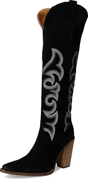 Dingo Primadonna Suede Women's Boots Cowboy Women's Boots Black : 7.5 B - Medium - Image 5