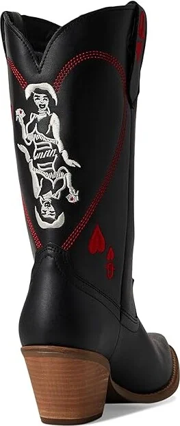 Dingo Queen A Hearts Women's Boots Black : 8 B - Medium, Leather - Image 4