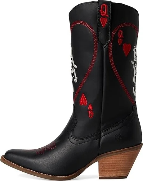 Dingo Queen A Hearts Women's Boots Black : 8 B - Medium, Leather - Image 6