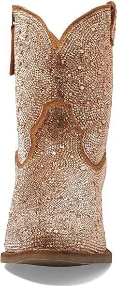 Dingo Rhinestone Cowgirl Leather Bootie Women's Shoes Rose Gold : 6 B - Medium - Image 2