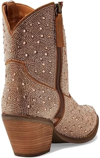 Dingo Rhinestone Cowgirl Leather Bootie Women's Shoes Rose Gold : 6 B - Medium - Image 4