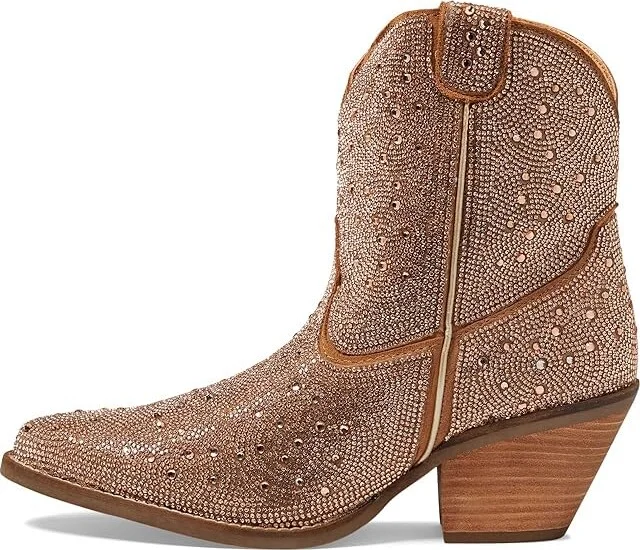 Dingo Rhinestone Cowgirl Leather Bootie Women's Shoes Rose Gold : 6 B - Medium - Image 5