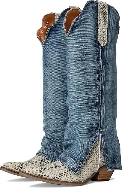 Dingo Shabby Leather Boot Women's Boots Blue : 8.5 B - Medium