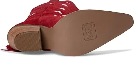 Dingo Super Star Cowboy Women's Boots Red : 7 B - Medium, Suede - Image 3