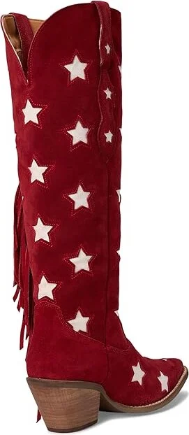 Dingo Super Star Cowboy Women's Boots Red : 7 B - Medium, Suede - Image 4