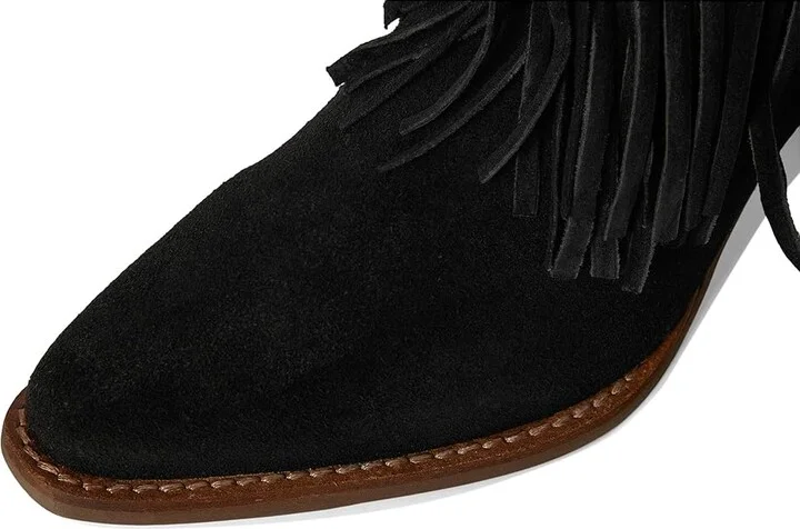 Dingo Tapadero Suede Bootie Cowboy Women's Boots Black : 6 B - Medium - Image 2