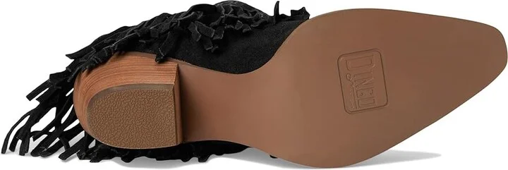 Dingo Tapadero Suede Bootie Cowboy Women's Boots Black : 6 B - Medium - Image 3