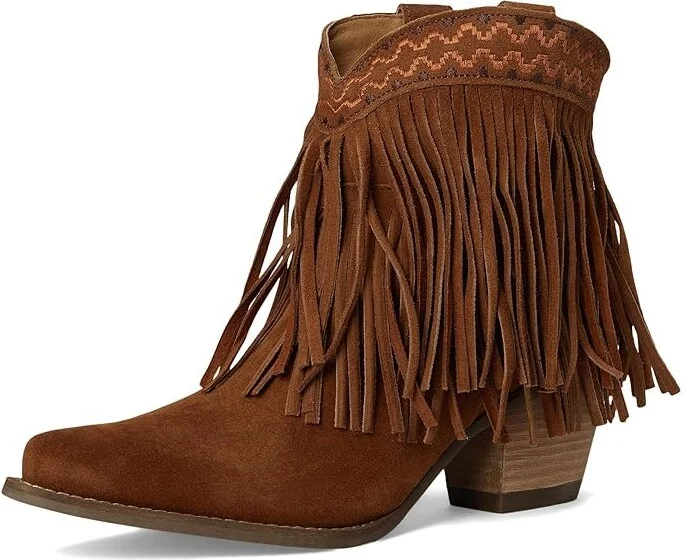 Dingo Tapadero Suede Bootie Cowboy Women's Boots Black : 6 B - Medium - Image 11