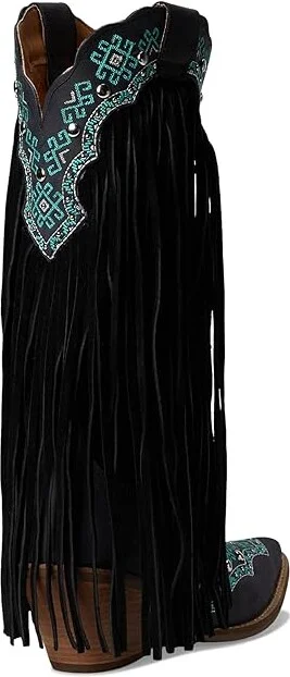 Dingo Tequila Sunrise Suede Women's Boots Cowboy Women's Boots Black : 8.5 B - Medium, Leather - Image 4