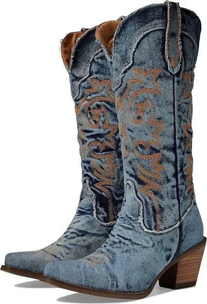 Dingo Texas Tornado Women's Shoes Blue : 6 B - Medium, Textile
