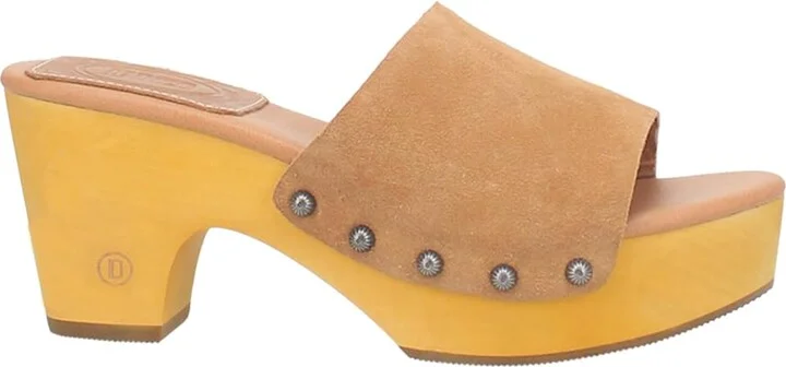 Dingo Womens Beechwood Clog Casual Sandals Casual High Heel 3" & Up - Brown - Size 9.5 M
