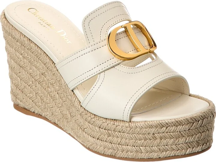 Dior 30 Montaigne Leather Wedge Sandal