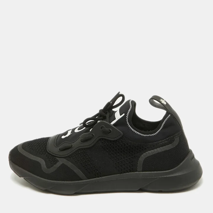 Dior Black Knit Fabric B21 Neo Lace Up Sneakers Size 41.5