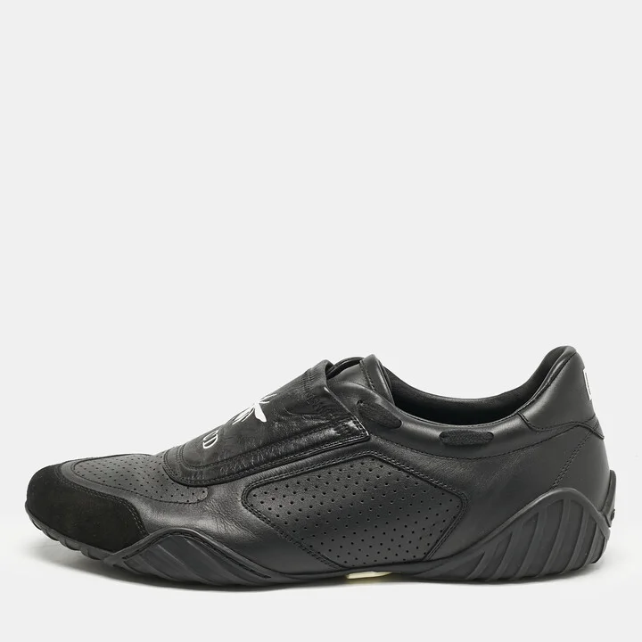 Dior Black Leather and Suede CD Bee Low Top Sneakers Size 40