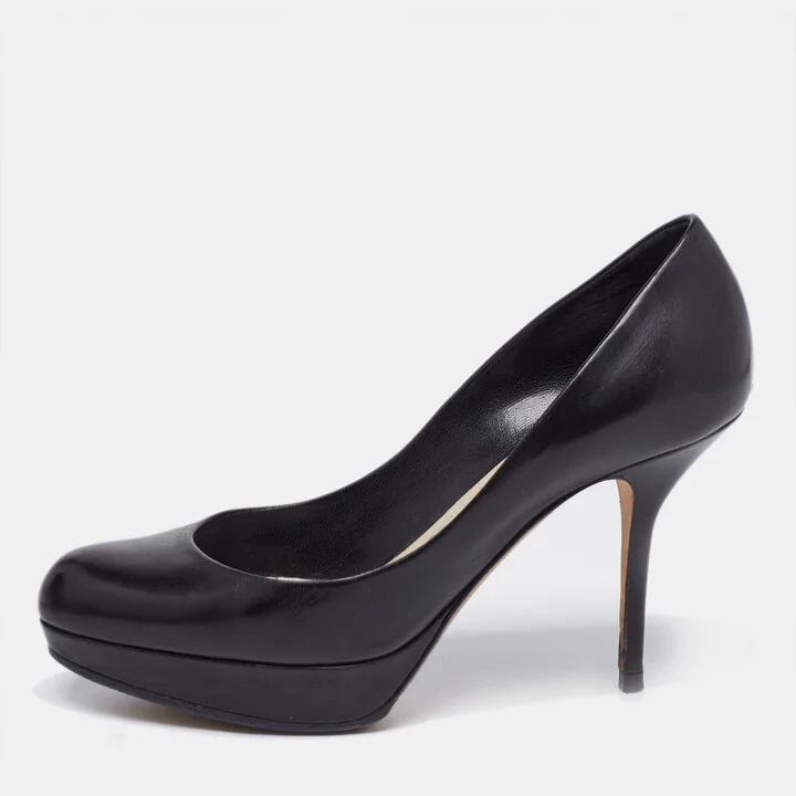 Dior Black Leather Platform Pumps Size 36