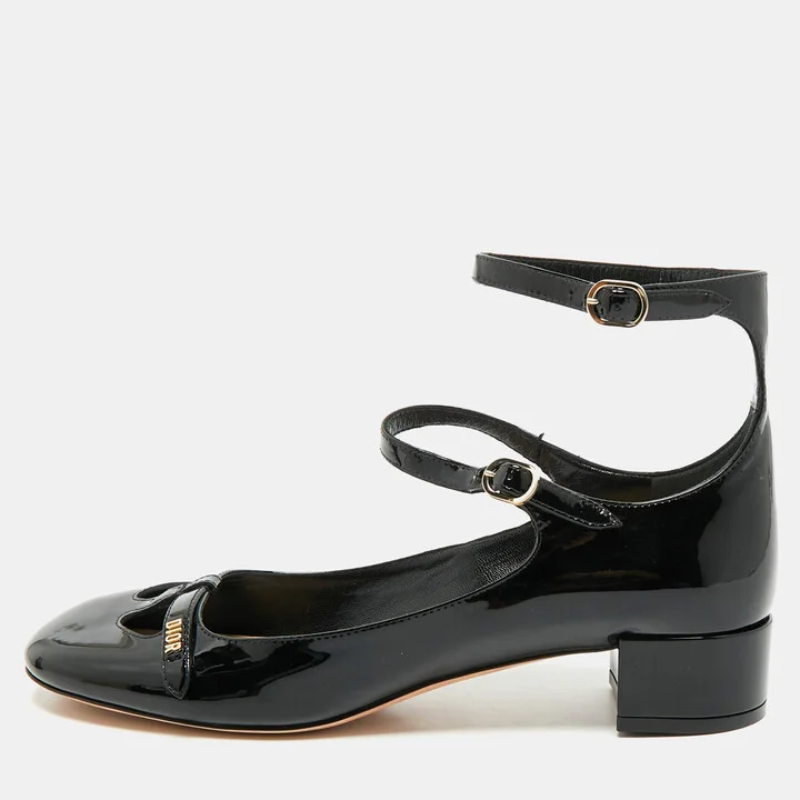 Dior Black Patent Leather Aime Pumps Size 40