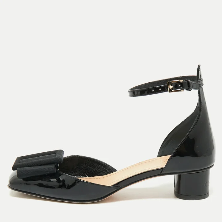 Dior Black Patent Leather Idylle Pumps Size 34.5
