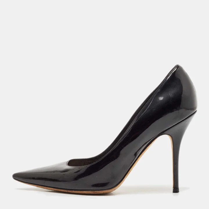 Dior Black Patent Leather Pointed Toe Pumps Size 39.5