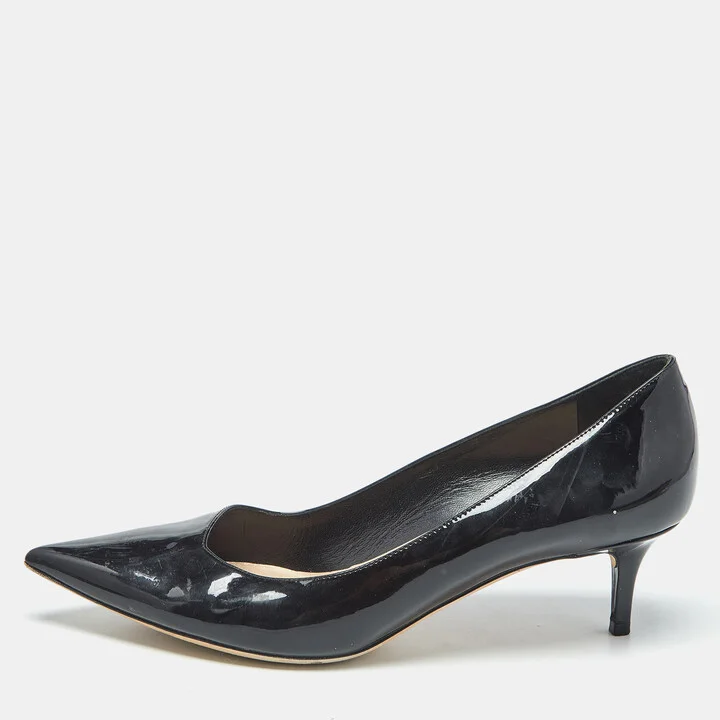 Dior Black Patent Leather Pointed Toe Pumps Size 39.5