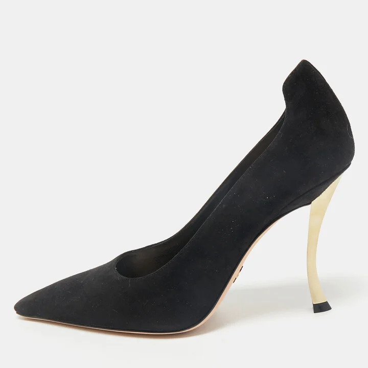 Dior Black Suede D-Fame Pumps Size 39