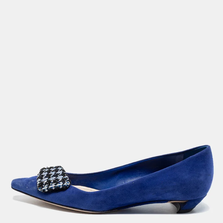 Dior Blue Suede Ballet Flats Size 35.5