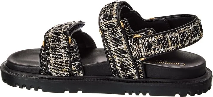 Dior Dioract Tweed & Leather Sandal - Image 2